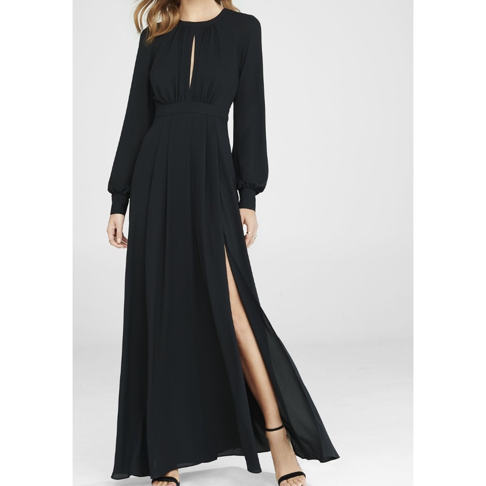 Express Black Poet Sleeve Maxi Dress